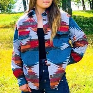 NWOT Yellowstone distressed Aztec jacket coat